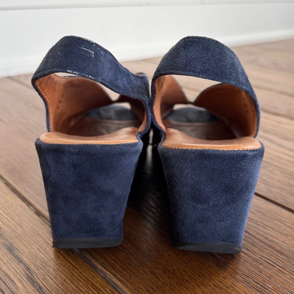 L’amour des pieds Odette suede sling back peep toe pumps size 9.5 - Picture 4 of 8